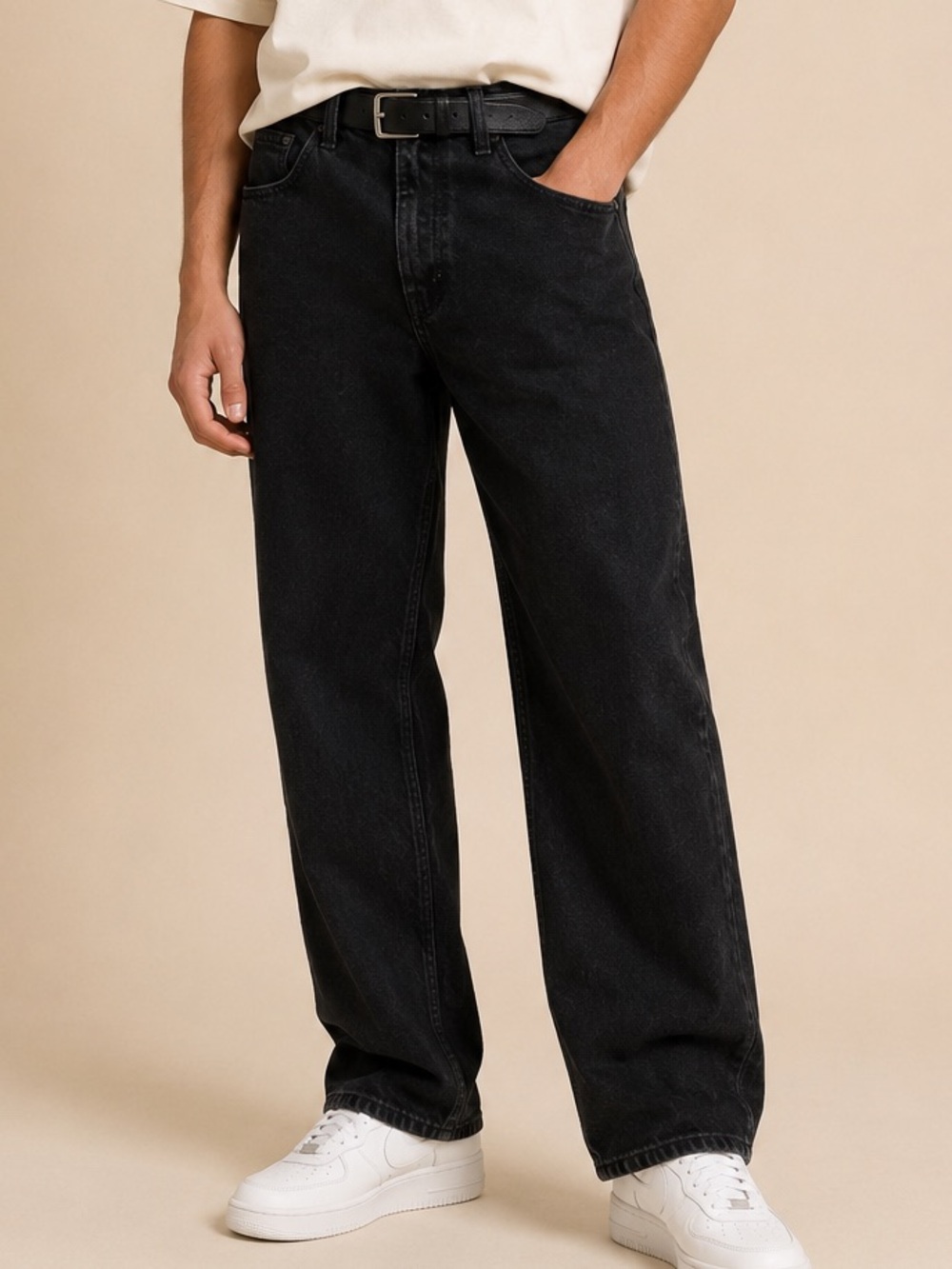 Arizona Jean Co Loose Straight Black Jeans with red label Men 28x28 Cotton Denim